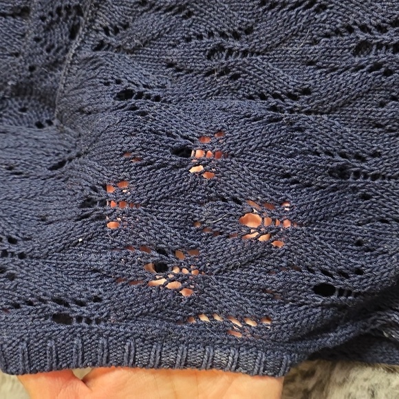 A.P.C. Tank Shell Cotton Navy Top  Open  Knit Scoop Neck SIZE medium - Picture 5 of 10